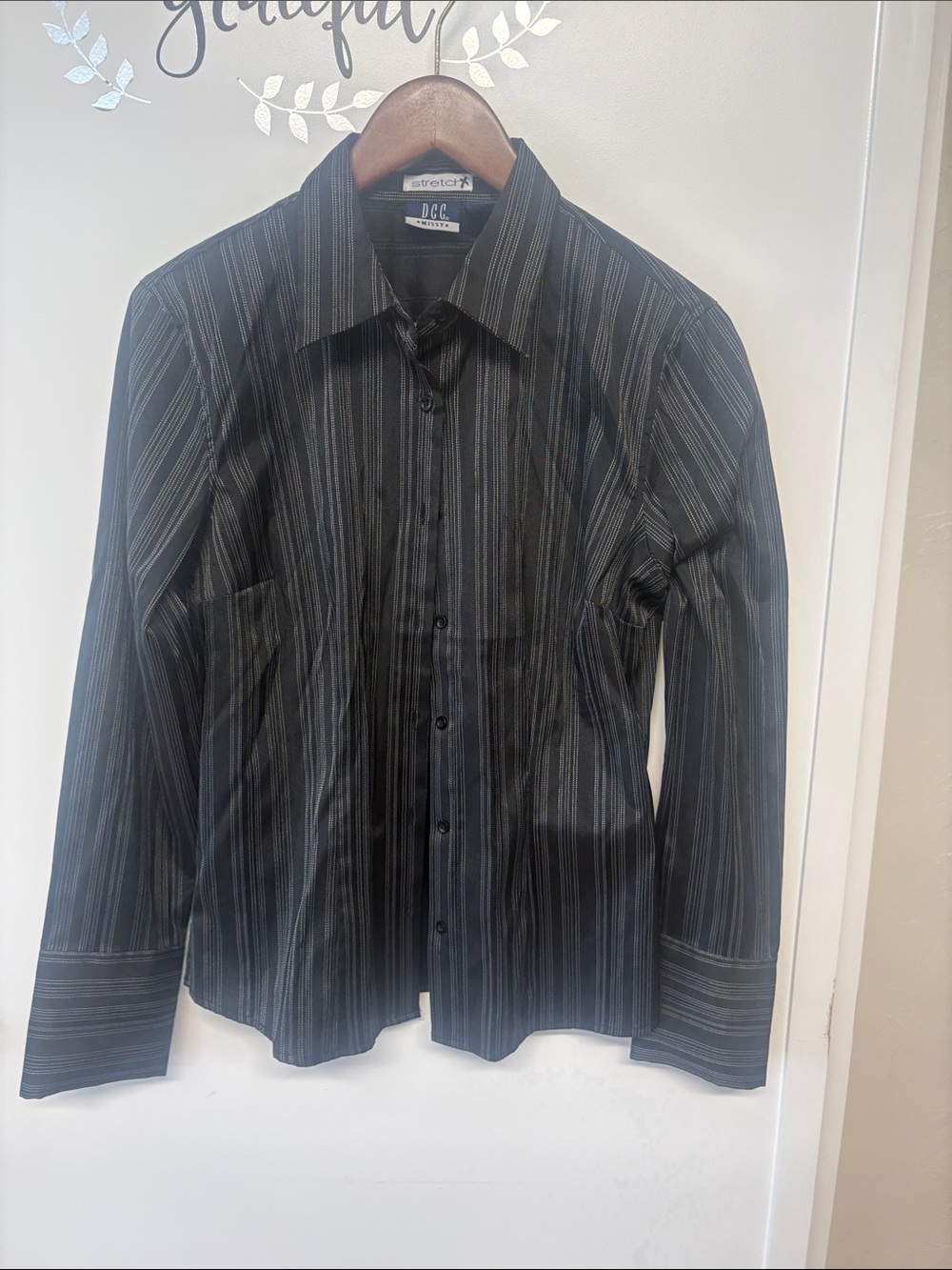 bcg Black Striped Button-Down Shirt